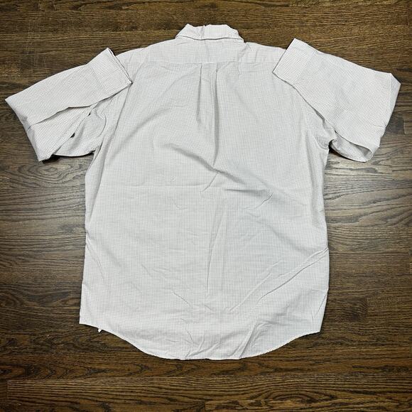 LL Bean Shirt Mens Large Cotton Brown White Stripe Button up Long Sleeve Classic - Picture 7 of 7